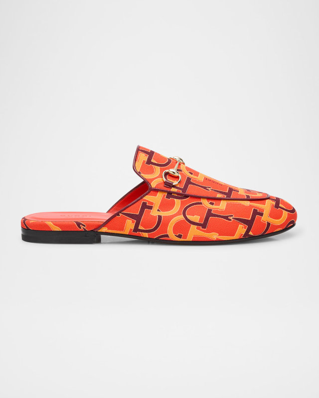 Princetown Horsebit Print Loafer Mules